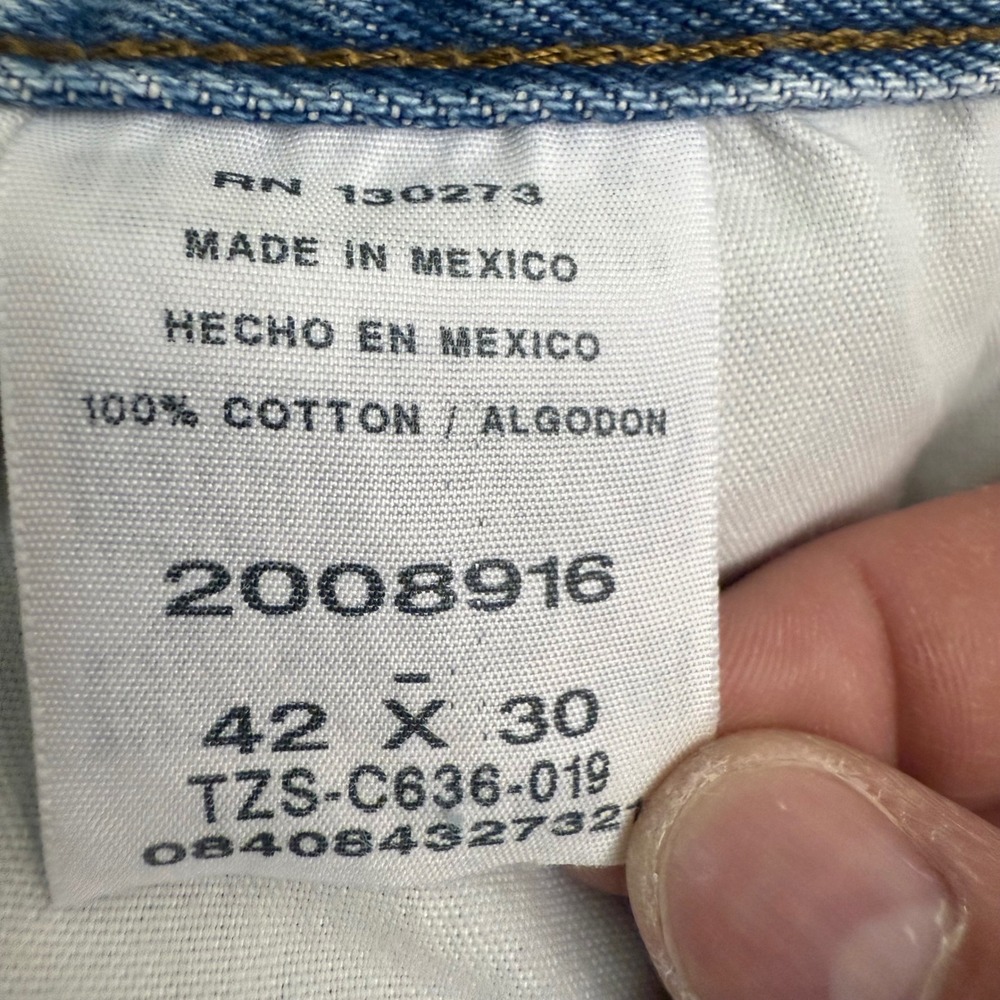 Lee Regular Fit Light Wash Denim Jeans Men's Size 42x30 Cotton - Picture 8 of 9
